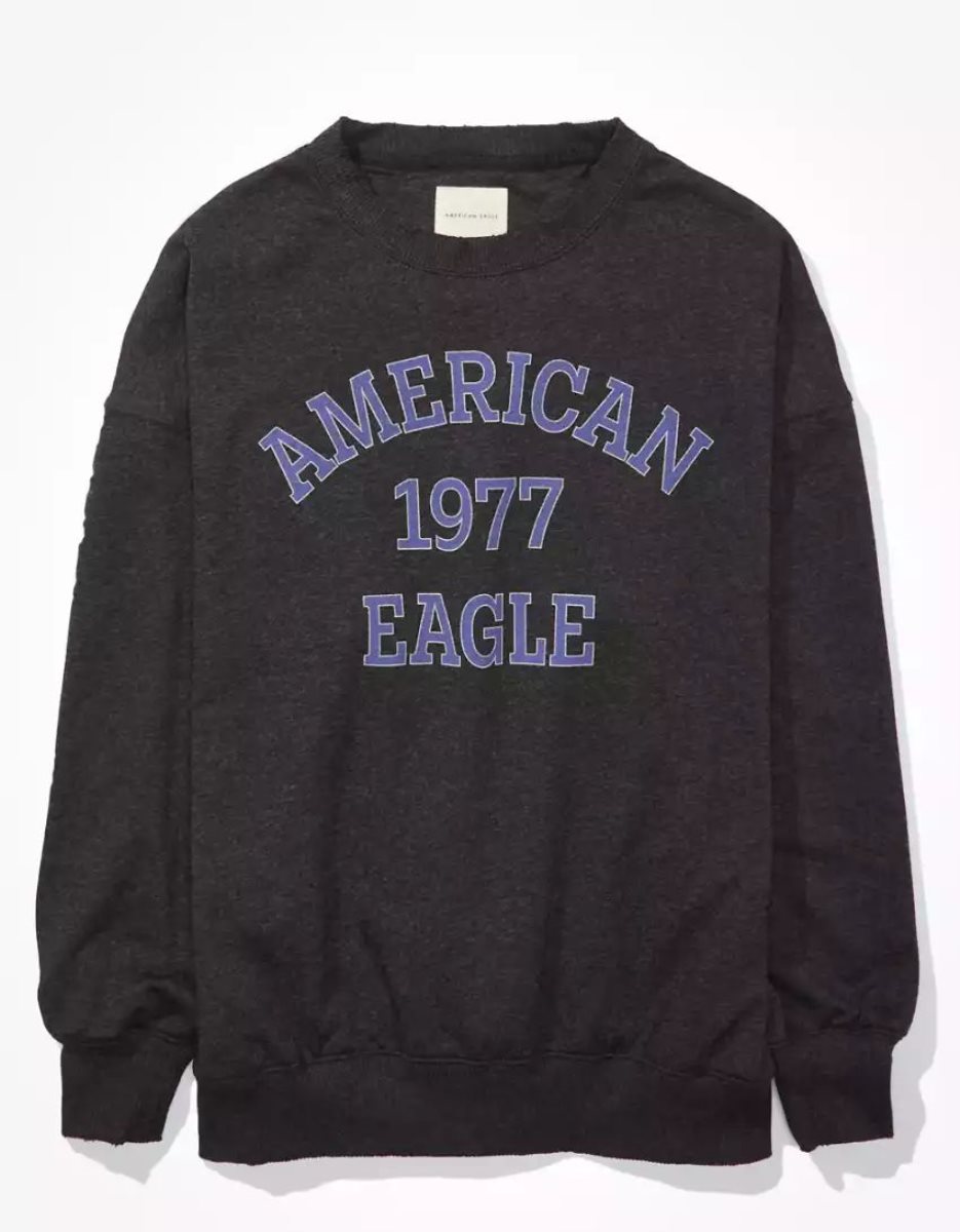 T Shirt Graphique American Eagle AE Oversized Noir Femme | FGG-78679699